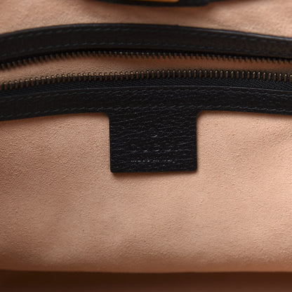 Gucci Grained Calfskin Web Crystal Butterfly Stripe Medium Totem Top Handle Bag Black 8 of 14