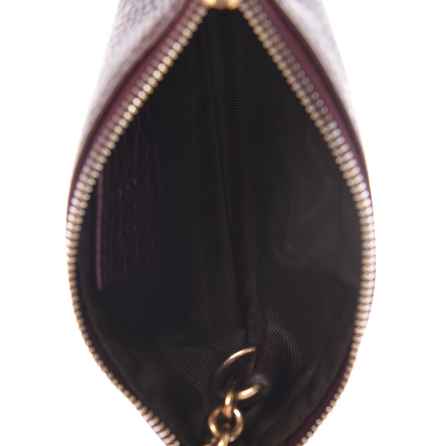 Gucci Metallic Pebbled Calfskin Soho Key Case Burgundy 7 of 9
