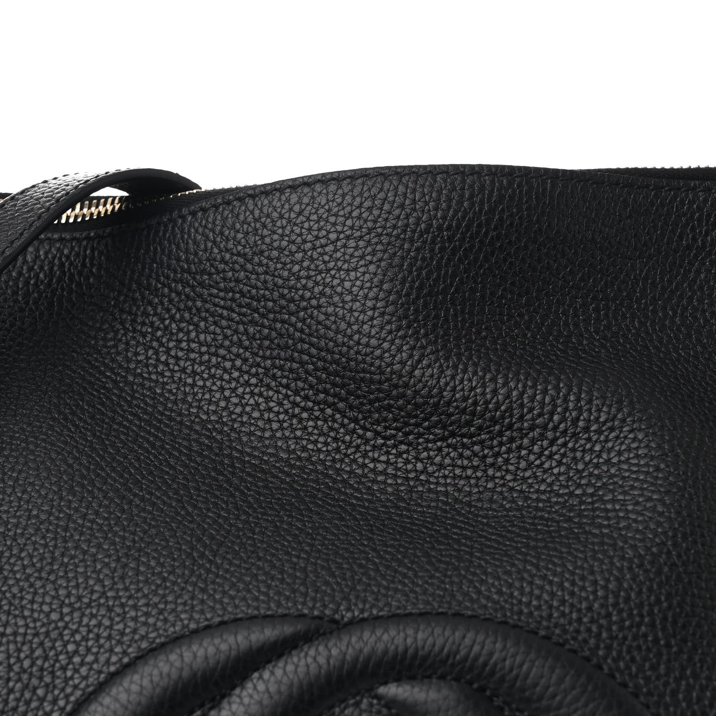 Pebbled Calfskin Large Soho Hobo Black