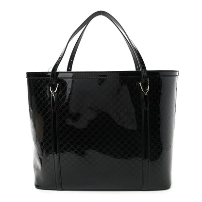 Gucci Patent Microguccissima Medium Nice Tote Black 1 of 8