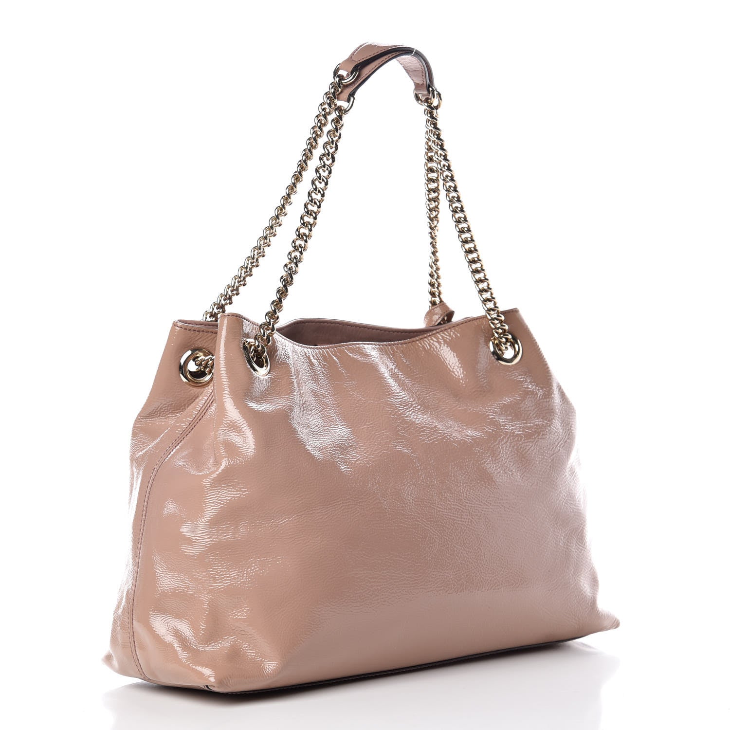 Gucci Patent Medium Soho Chain Shoulder Bag Dark Cipria 3 of 10