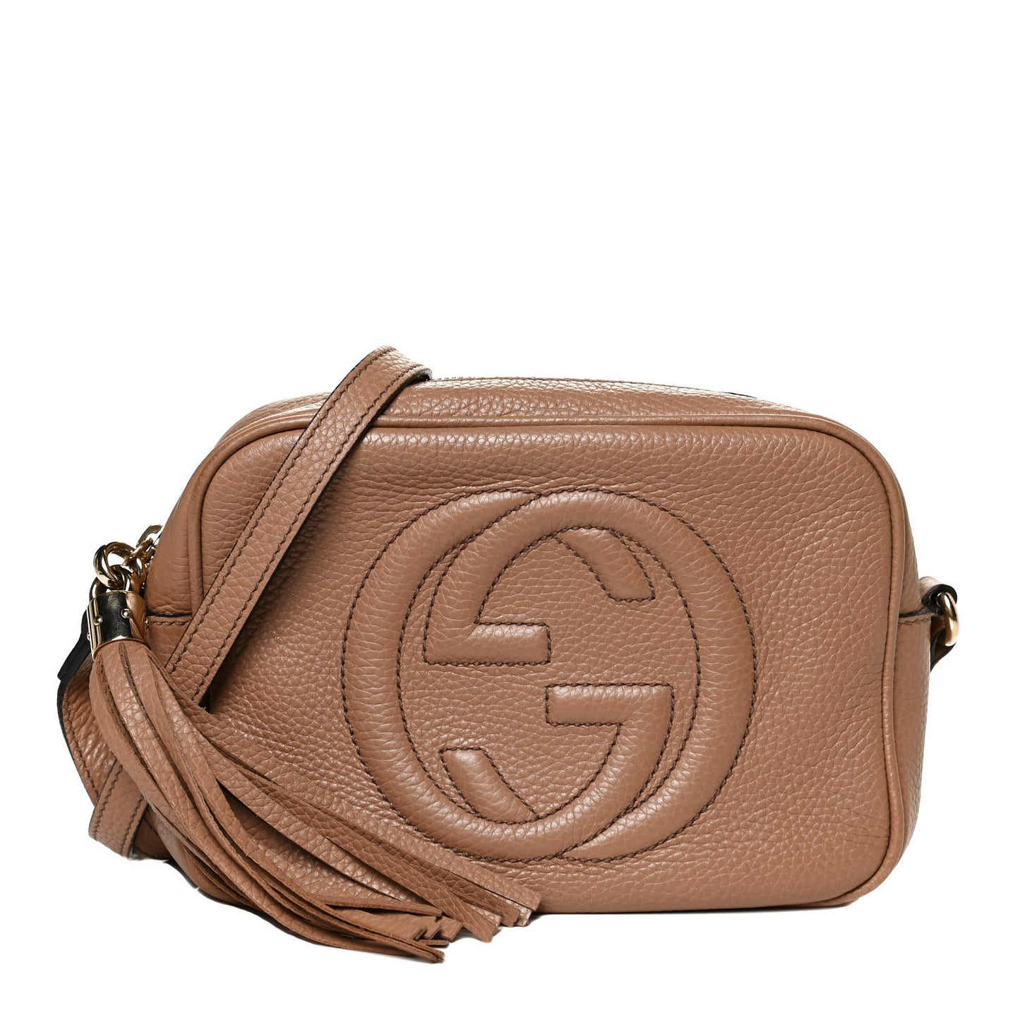 Pebbled Calfskin Small Soho Disco Bag Camelia