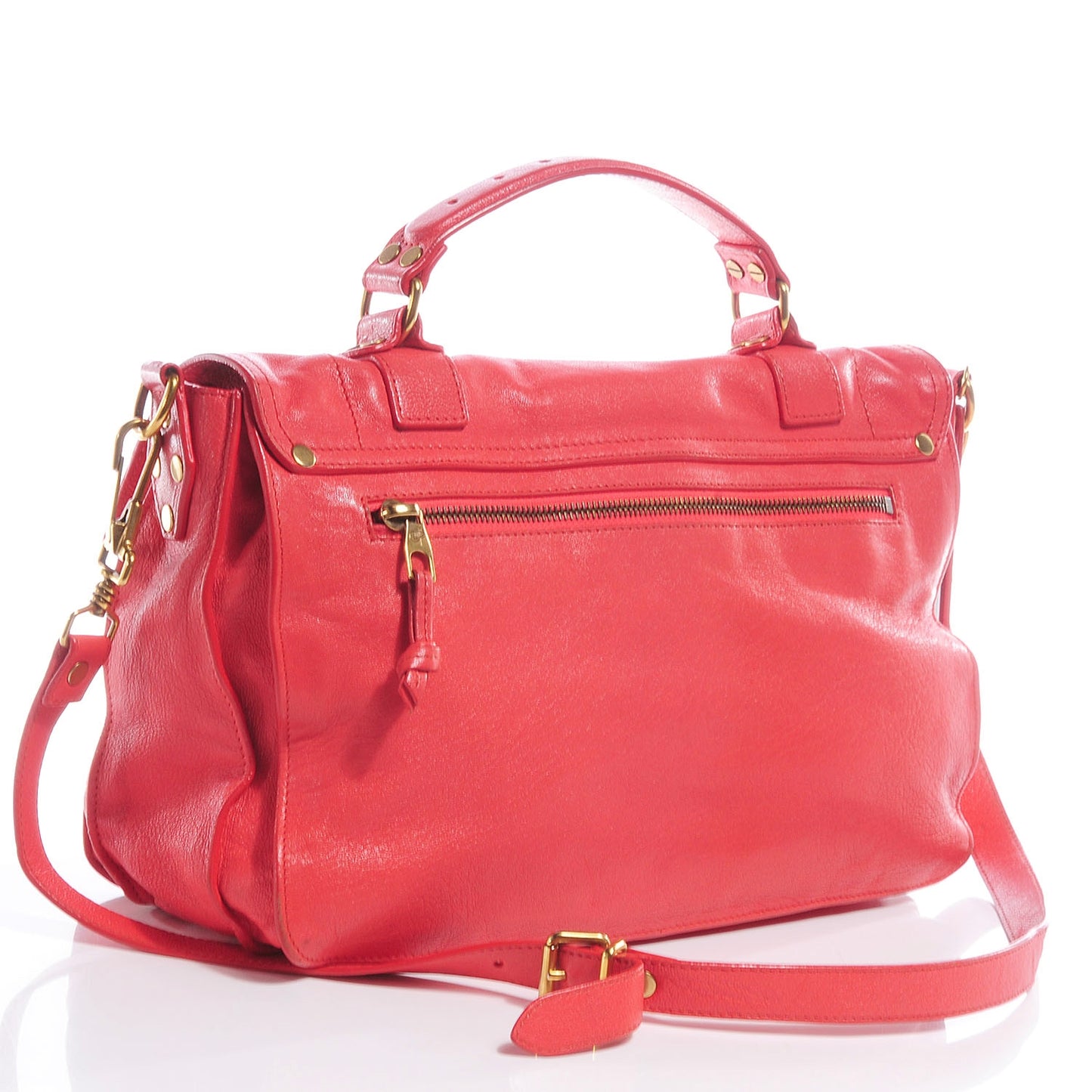 Lambskin PS1 Medium Satchel Deep Coral