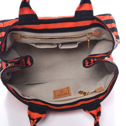 Prada Canapa Striped Tote Arancio 5 of 9