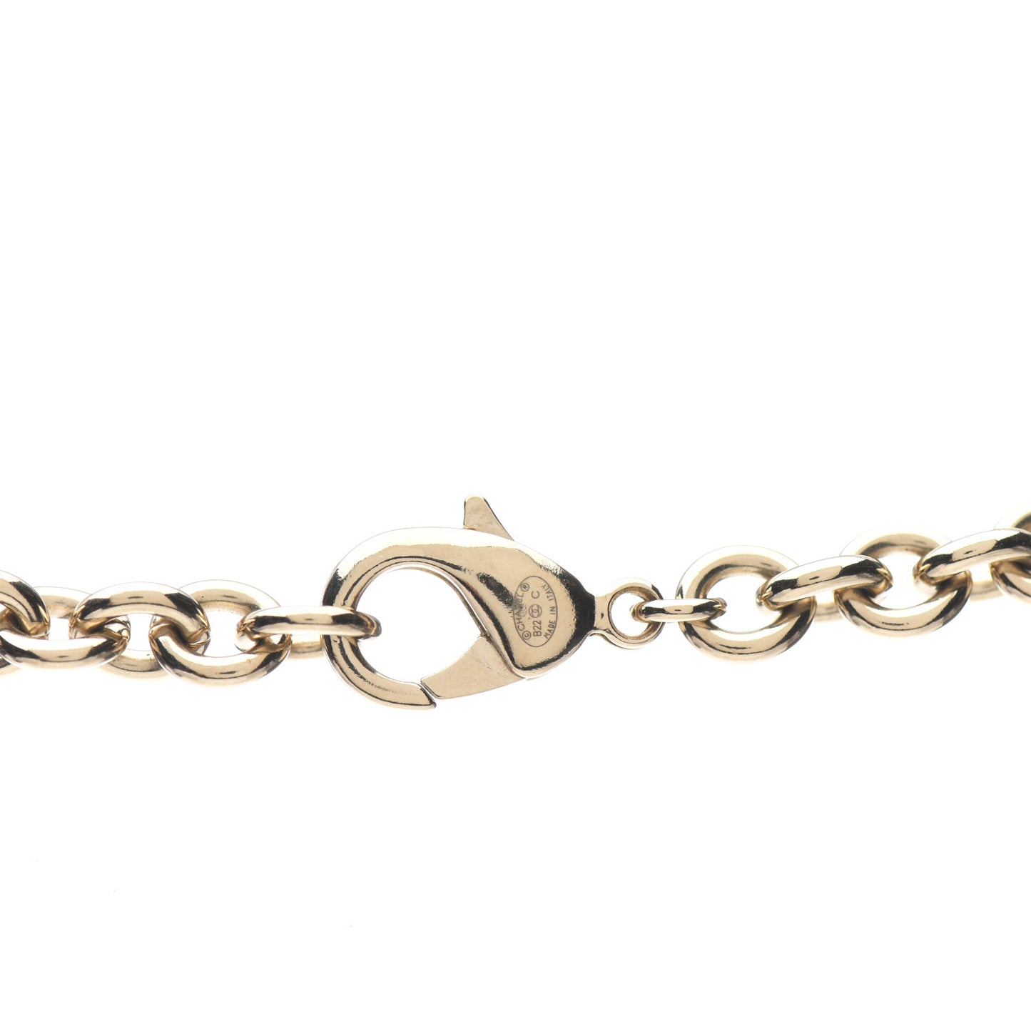 Metal CC Heart Locket Necklace Gold