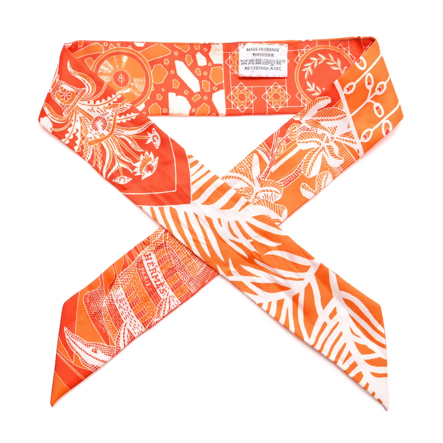 Silk La Danse Des Amazones Twilly Orange Corail White