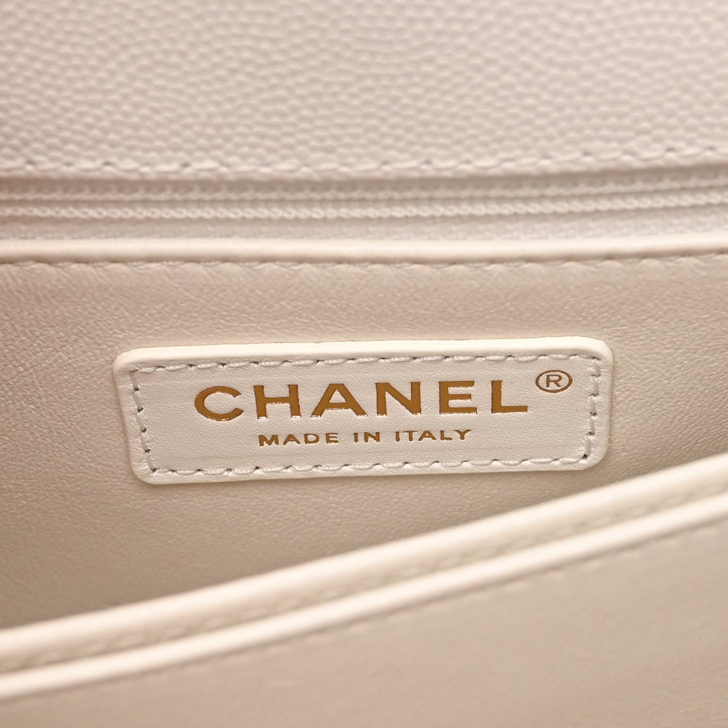 Caviar Quilted Mini Coco Handle Flap White
