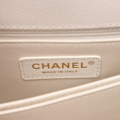 Chanel Caviar Quilted Mini Coco Handle Flap White 6 of 11