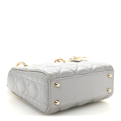 Christian Dior Lambskin Cannage Mini Lady Dior Gray Opaline 4 of 10