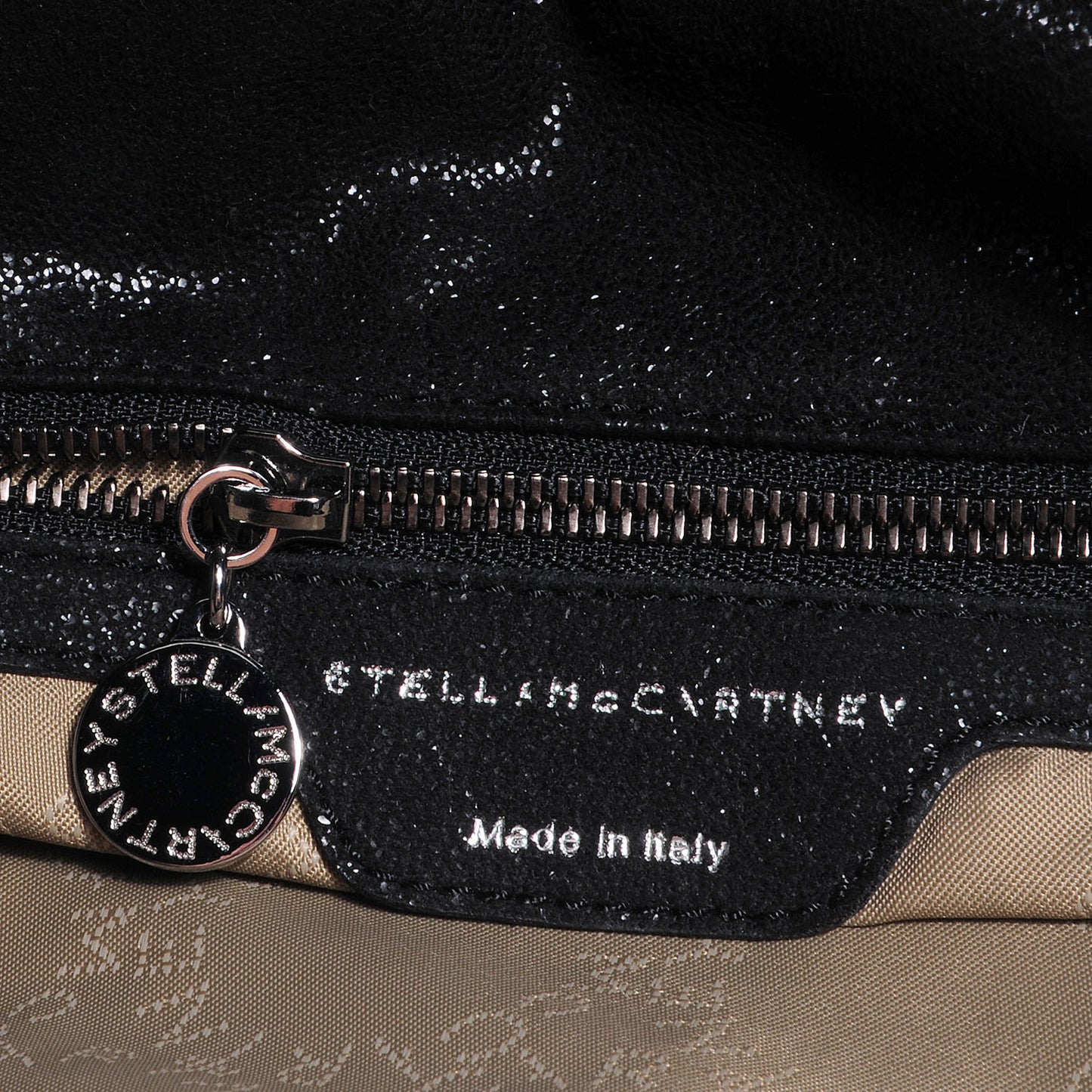Faux Leather Shaggy Deer Falabella Fold Over Tote Black