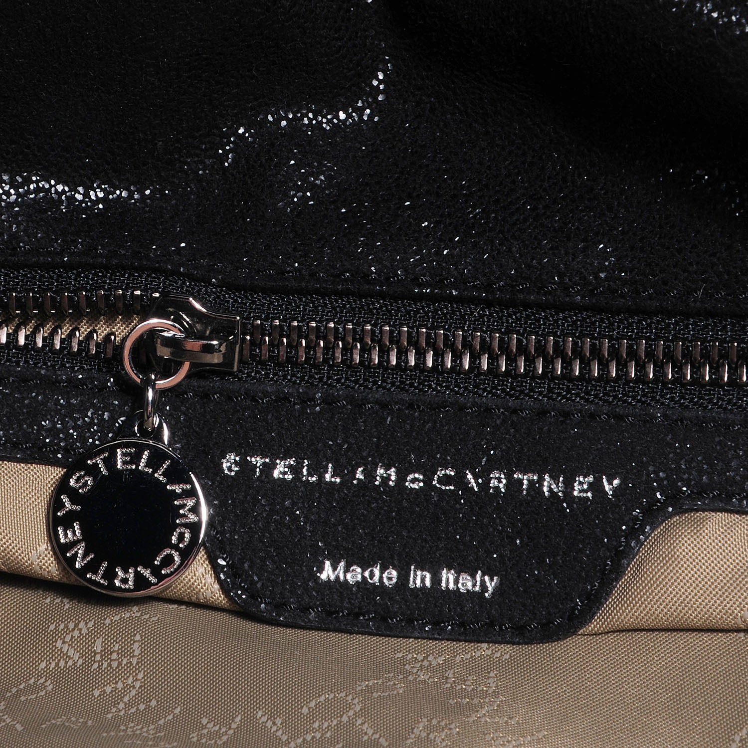 Stella McCartney Faux Leather Shaggy Deer Falabella Fold Over Tote Black 7 of 9