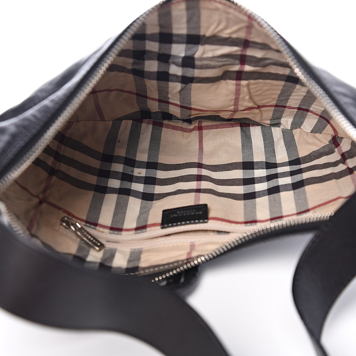 Smooth Calfskin Haymarket Check Horn Shoulder Bag Black