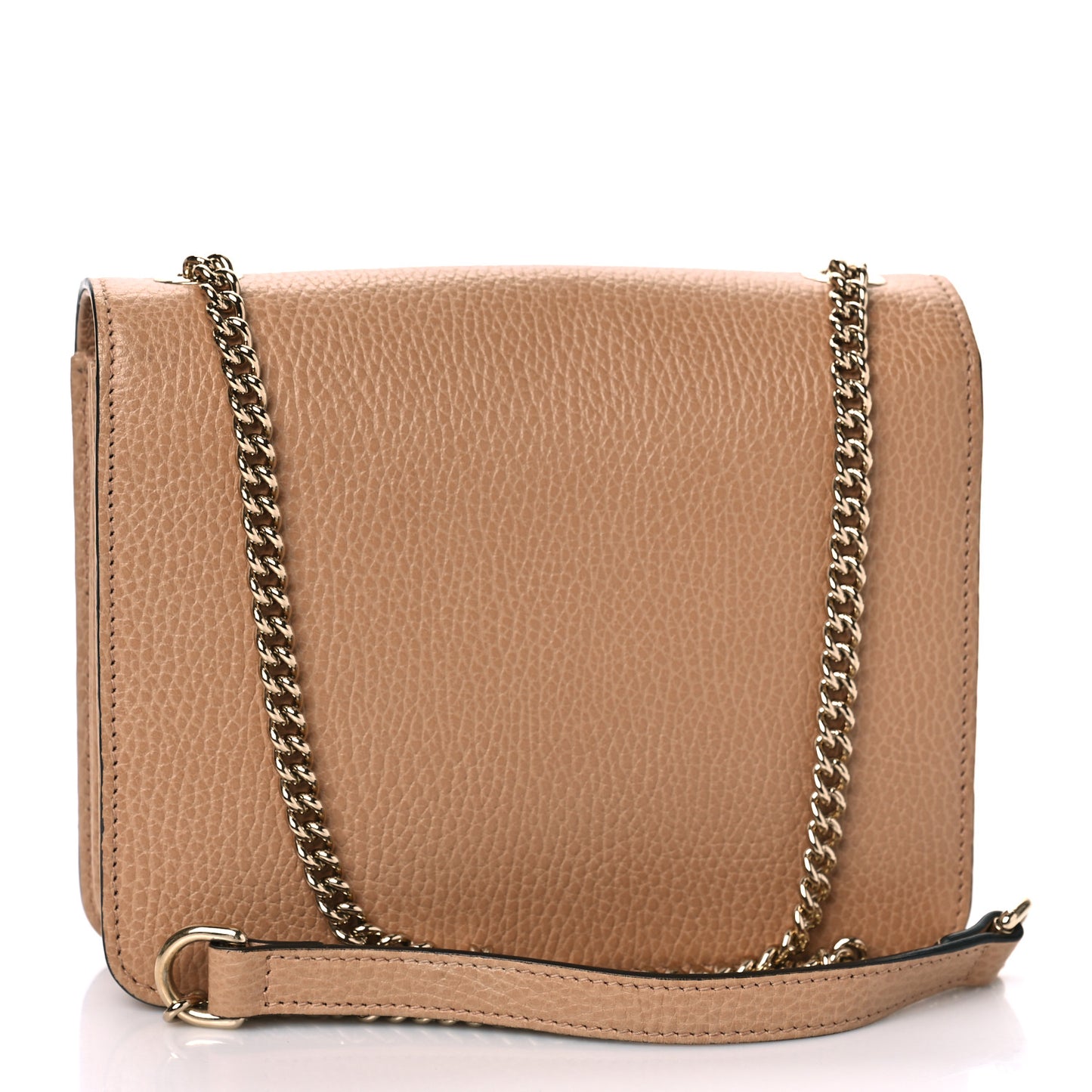 Dollar Calfskin Small Interlocking G Shoulder Bag Camelia