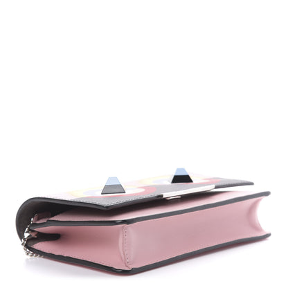 Fendi Vitello Elite Century Hypnoteyes Studded Tube Wallet On Chain Bubblegum Multicolor 5 of 12