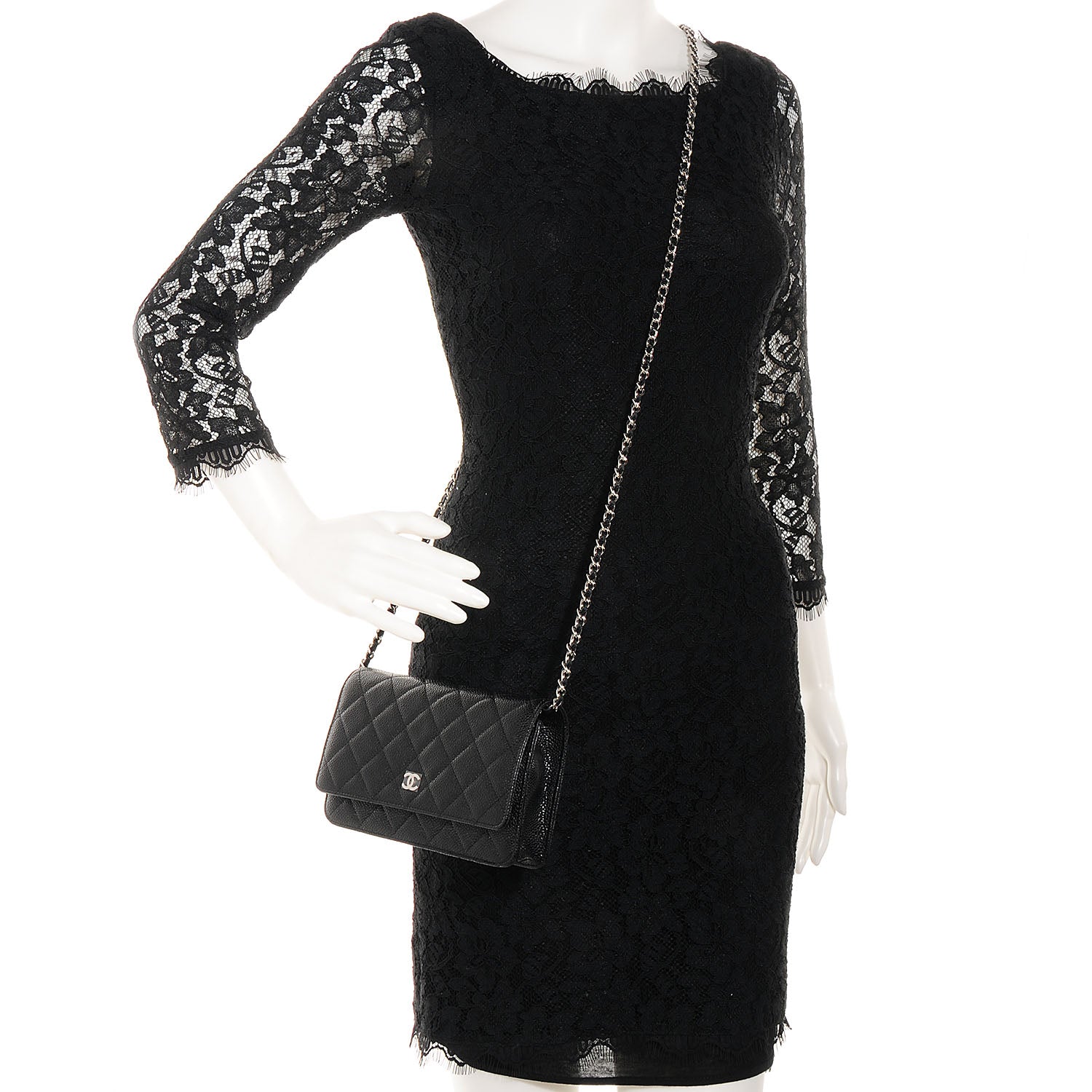 Chanel Caviar Wallet on Chain WOC Black 2 of 8