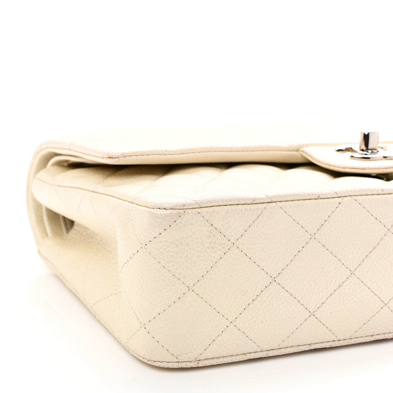 Chanel Iridescent Caviar Quilted Medium Double Flap White 9 of 12