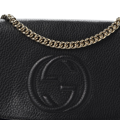 Gucci Pebbled Calfskin Medium Soho Flap Crossbody Black 8 of 8