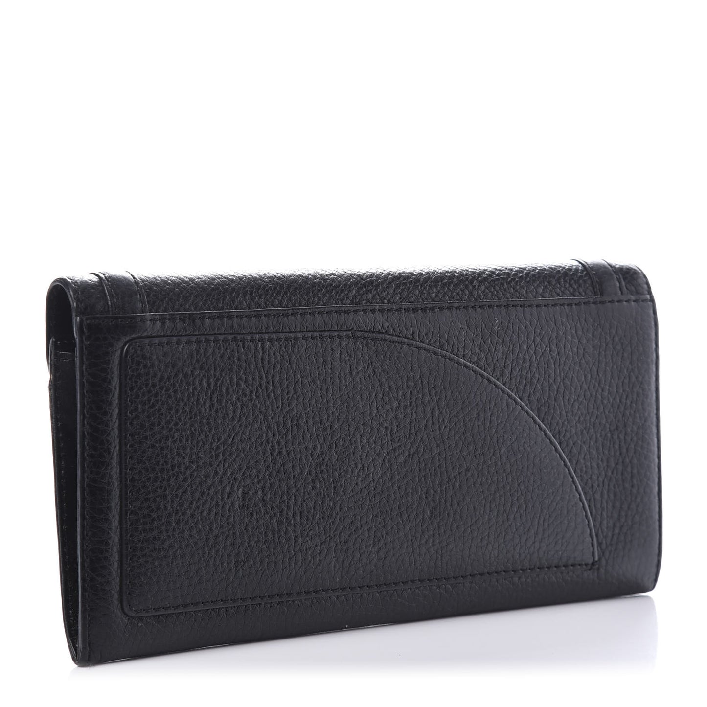 Grain Calfskin Continental Travel Wallet Black