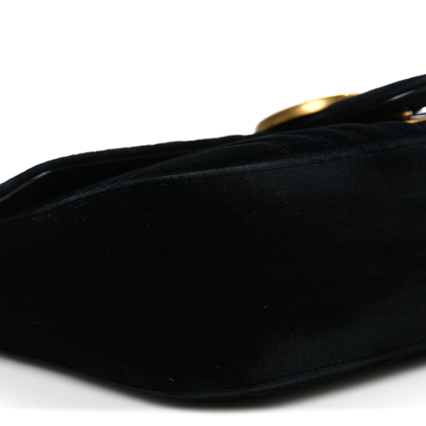 Velvet Matelasse Small GG Marmont Shoulder Bag Black