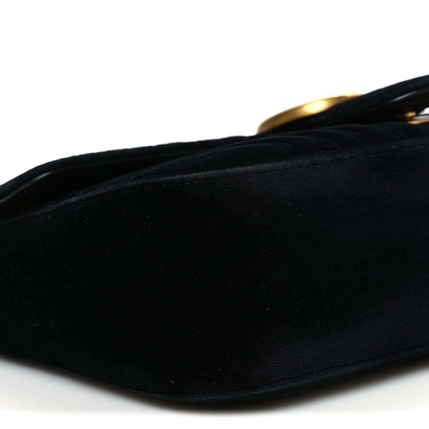 Gucci Velvet Matelasse Small GG Marmont Shoulder Bag Black 9 of 10