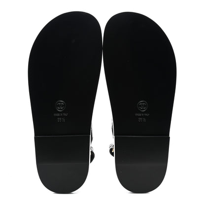 Chanel Grained Calfskin Velcro Dad Sandals 36.5 Black 5 of 9