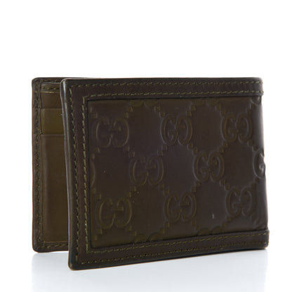 Gucci Guccissima Rubber Mini Bi Fold Wallet Green 3 of 8