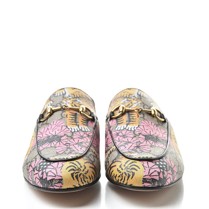 Gucci GG Supreme Monogram Bengal Womens Princetown Slippers 37 Beige Crop Pink 2 of 8