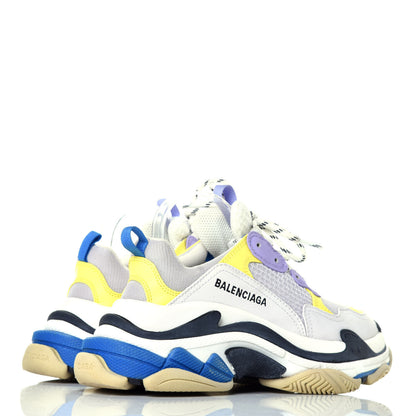 Balenciaga Fabric Mesh Womens Triple S Sneakers 38 White Purple Yellow 4 of 8