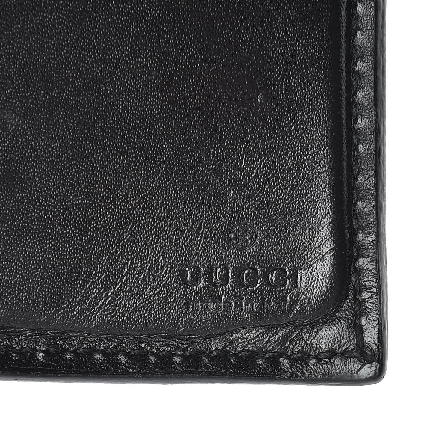 GG Supreme Monogram Fox Bi-Fold Wallet Black Grey