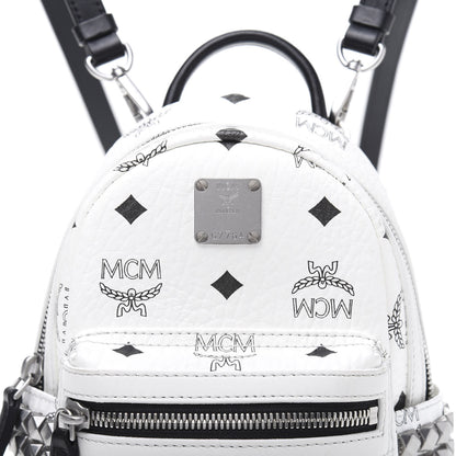 MCM Visetos Studded X-Mini Bebe Boo Backpack White 9 of 9