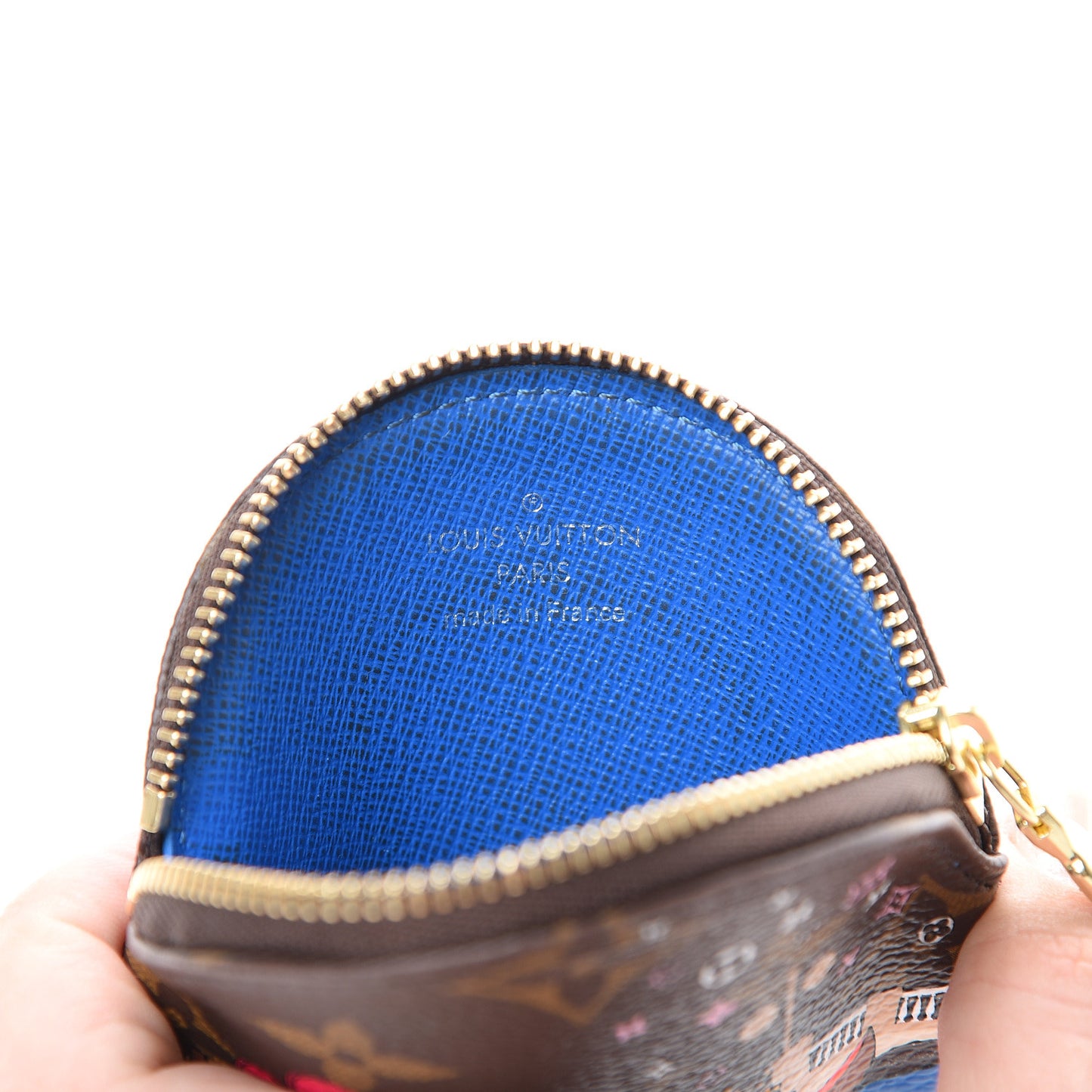 Monogram 2019 Christmas Animation Round Coin Purse Blue