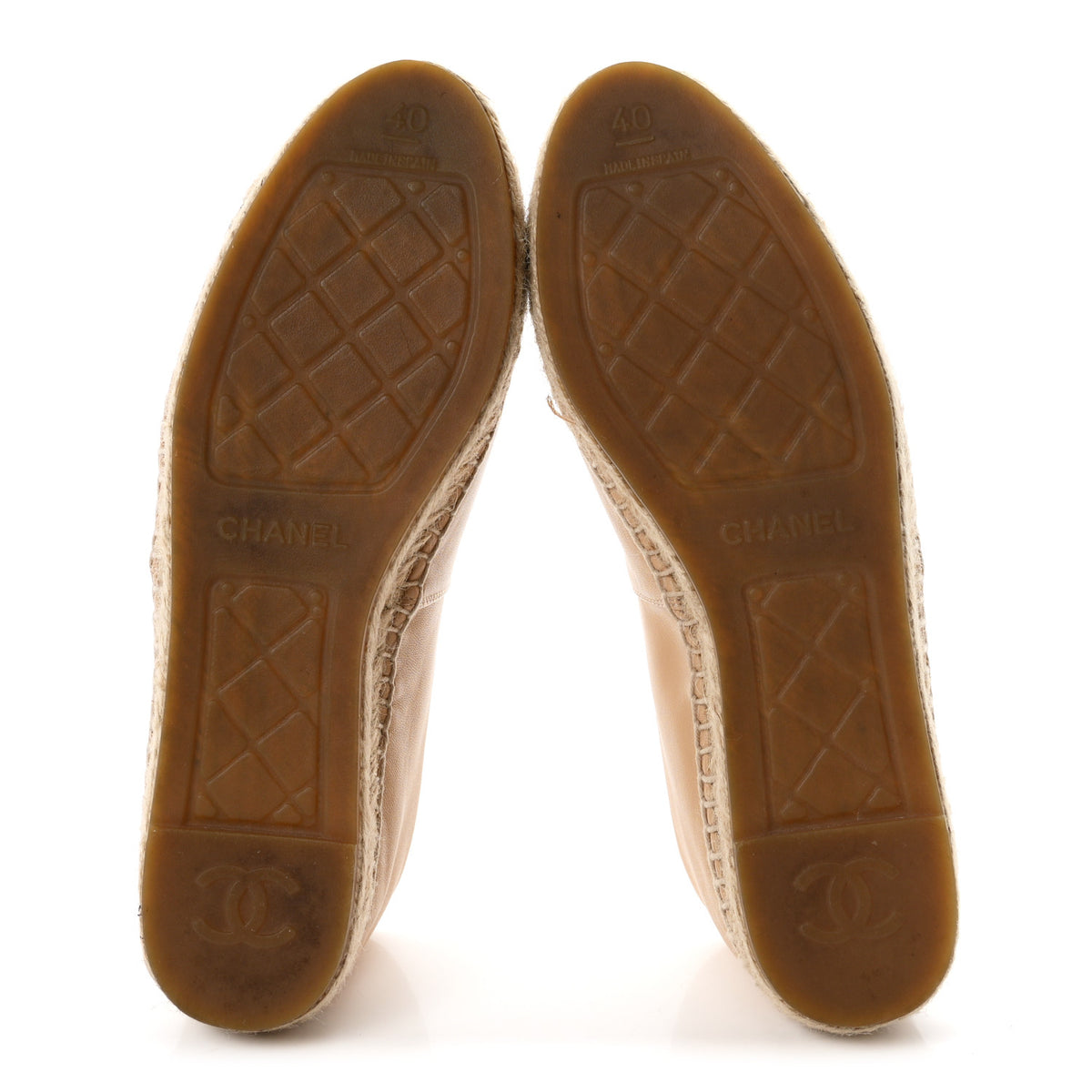 Lambskin CC Espadrilles 40 Beige Black