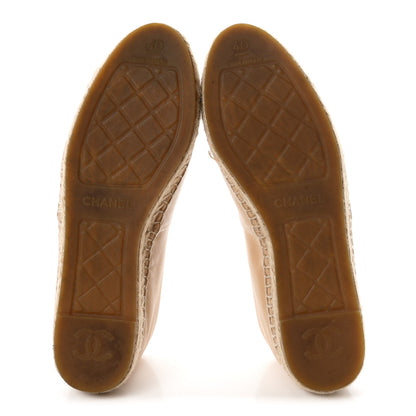 Chanel Lambskin CC Espadrilles 40 Beige Black 6 of 9
