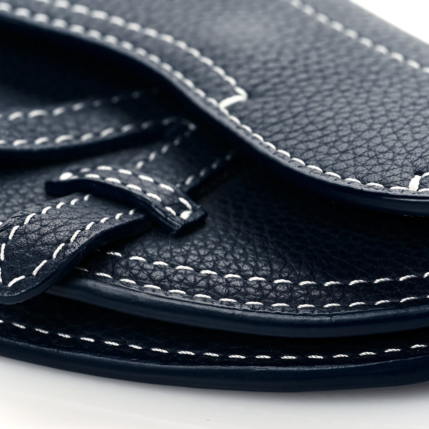 Christian Dior Grained Calfskin Saddle Mini Key Ring Navy Blue 9 of 9