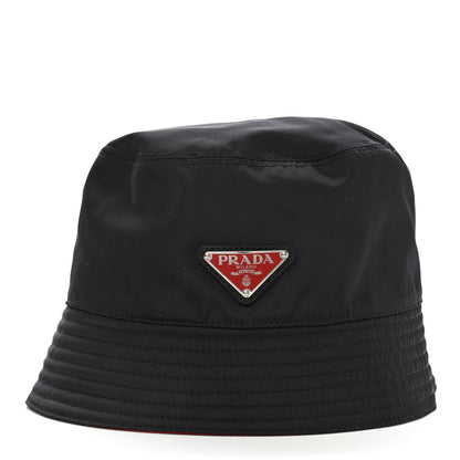 Prada Nylon Bucket Hat S Black Rosso 1 of 9
