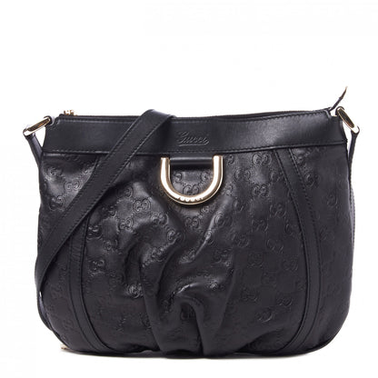Gucci Guccissima Small D Ring Messenger Black 1 of 9