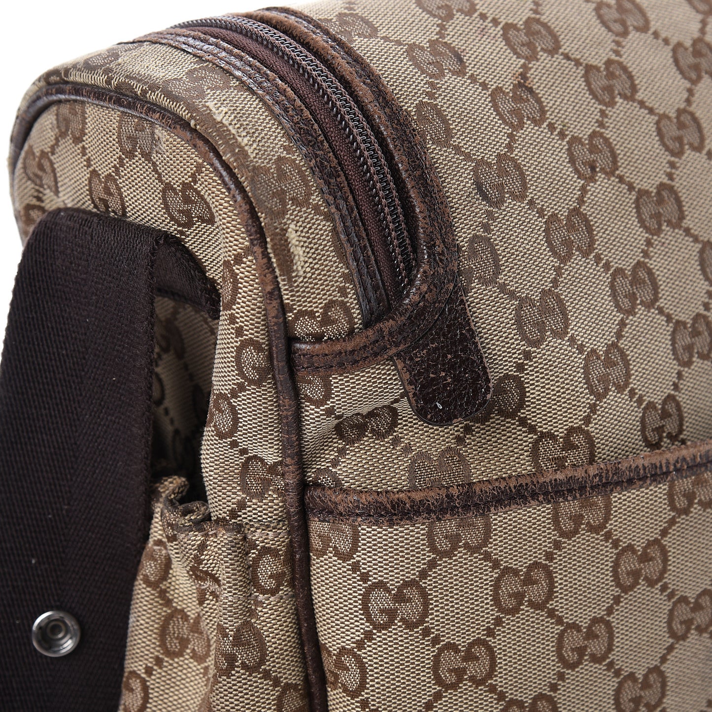 Monogram Natural Pigskin Large Diaper Bag Beige Ebony Cocoa Dark Chocolate