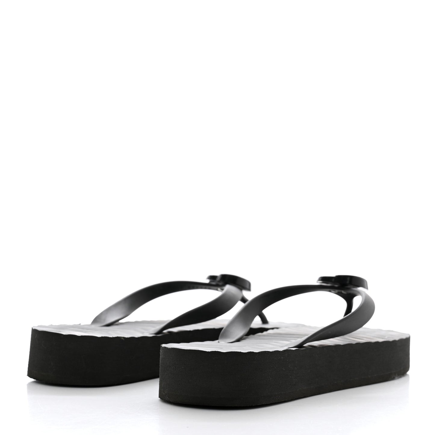 Rubber Chevron Womens GG Thong Sandals 40 Black