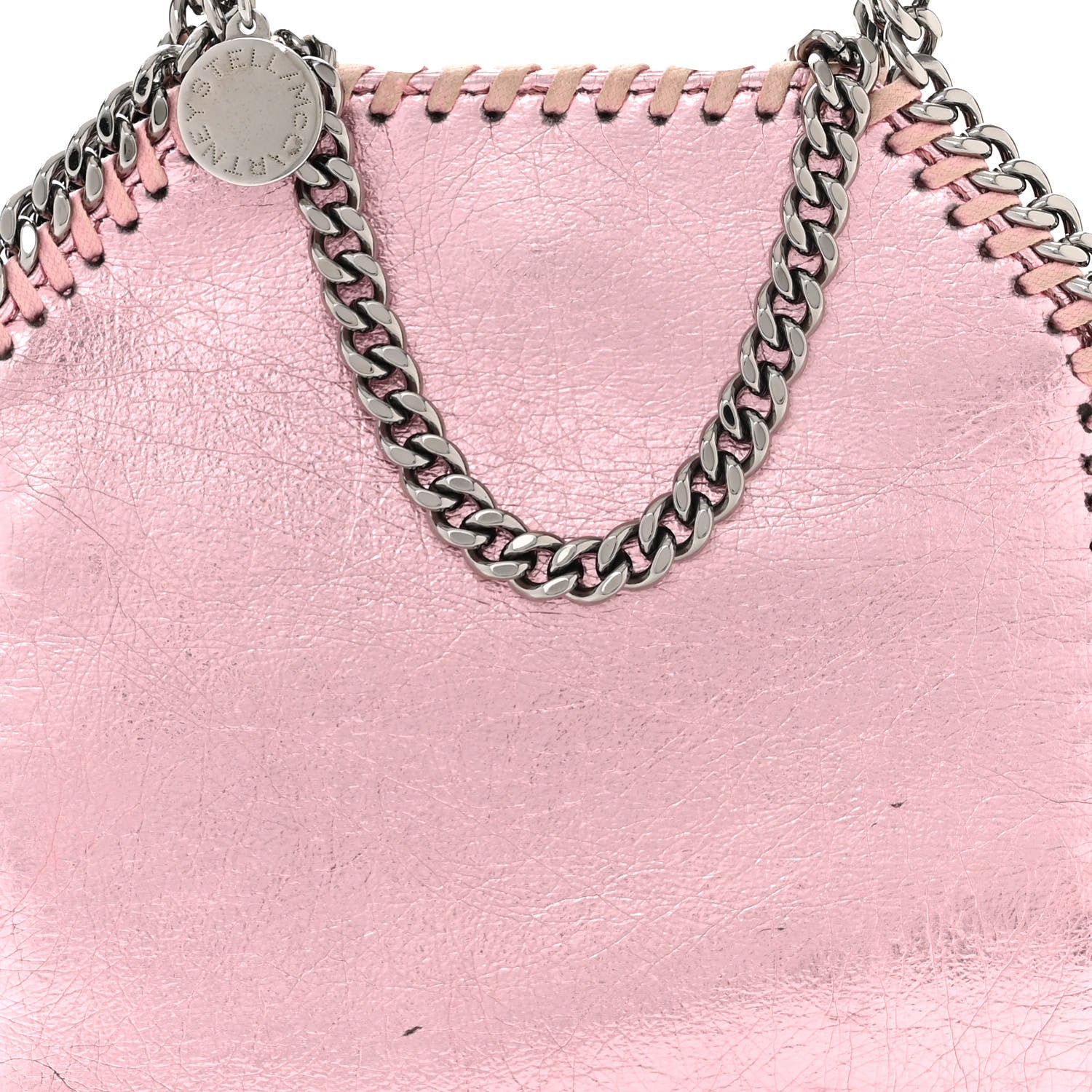 Stella McCartney Metallic Eco Alter Nappa Tiny Falabella Tote Pink