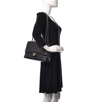 Chanel Caviar Quilted Jumbo Single Flap Black 2 of 12