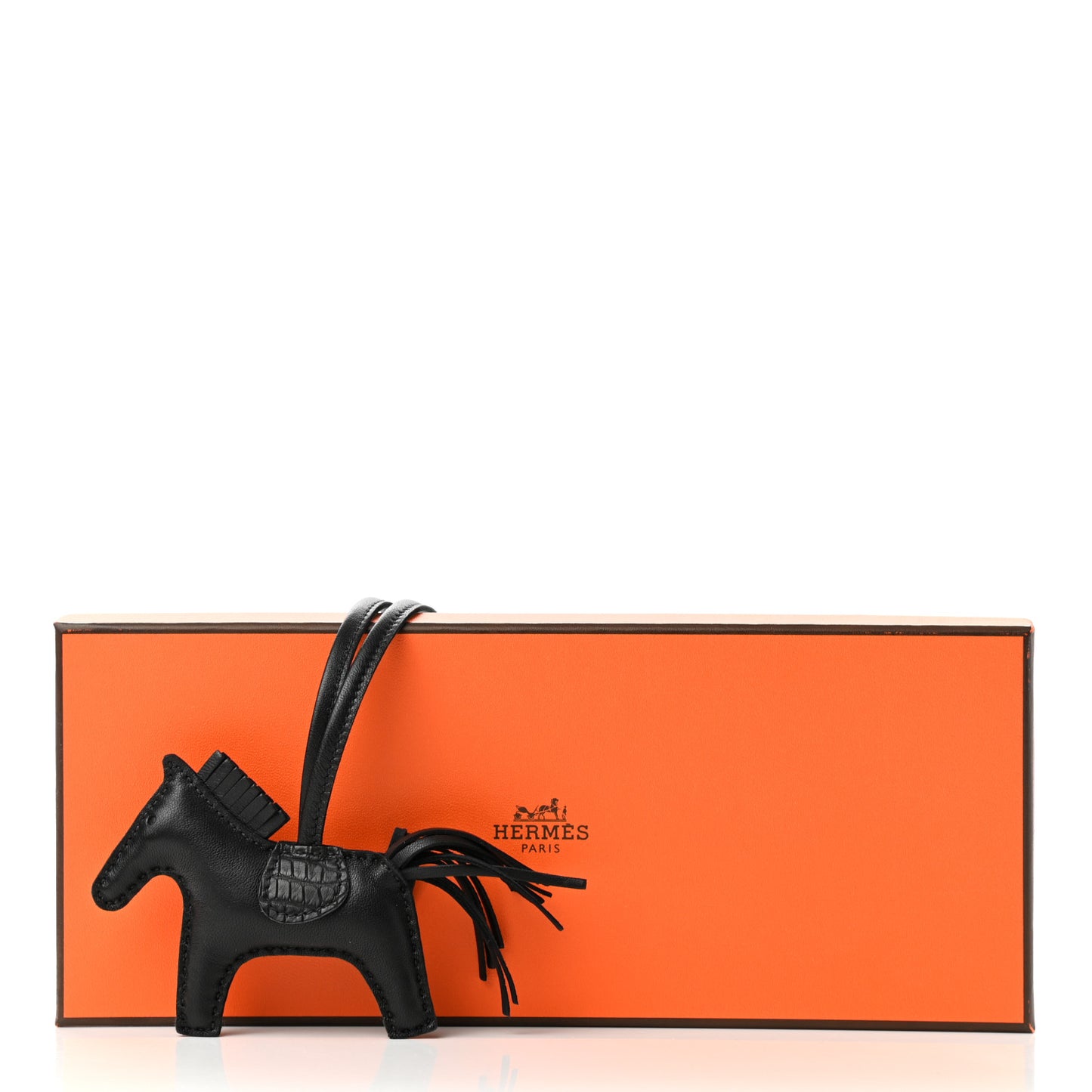 Milo Lambskin Matte Alligator Touch Grigri Rodeo Horse Bag Charm PM So Black