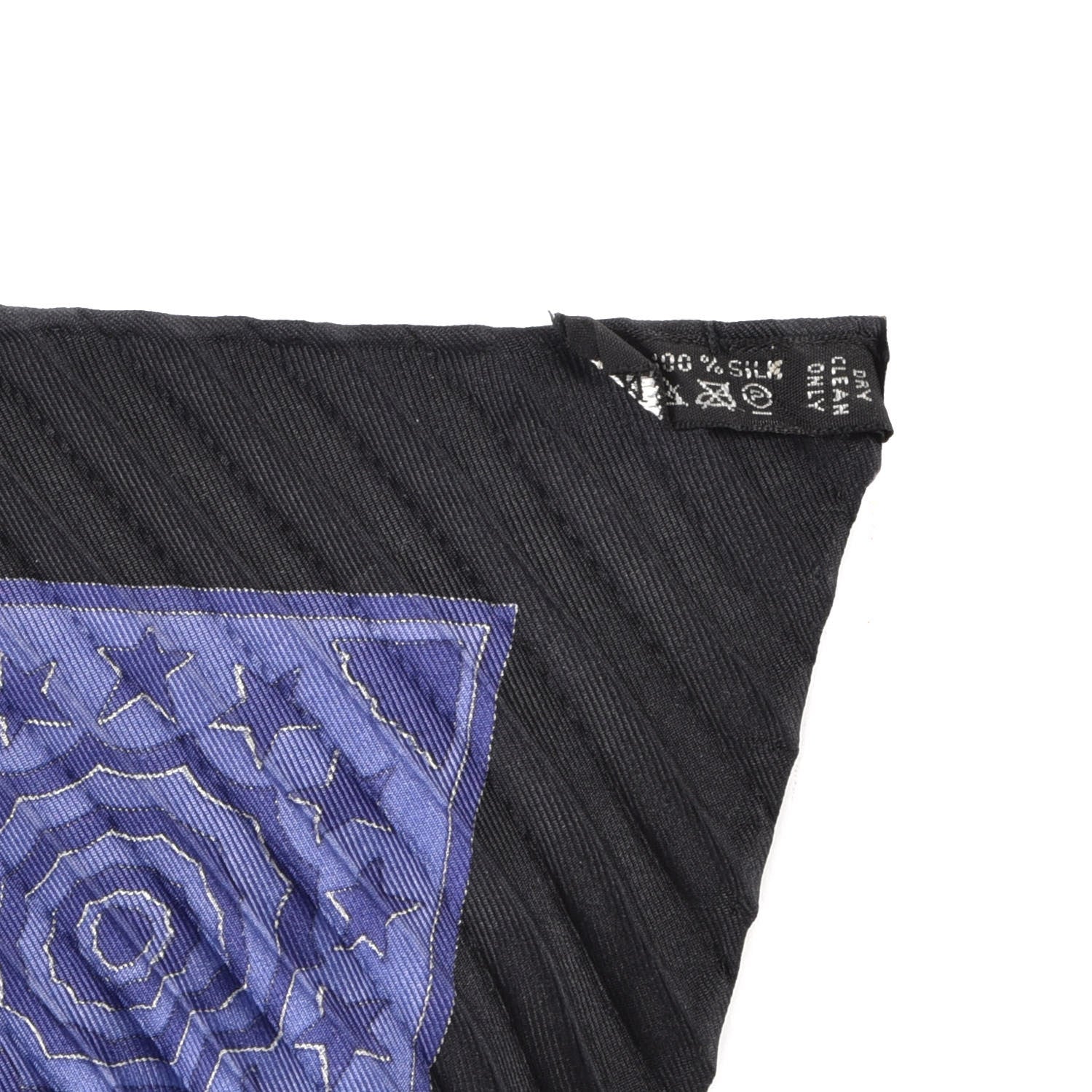 Hermes Silk Plisse Early America Scarf 90 Black Bleu Nuit Rouge 7 of 7