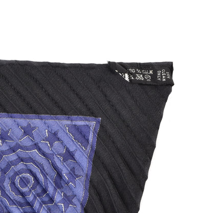 Hermes Silk Plisse Early America Scarf 90 Black Bleu Nuit Rouge 7 of 7
