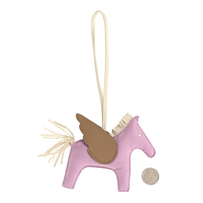 Hermes Milo Lambskin Grigri Rodeo Pegase Horse Bag Charm MM Mauve Sylvestre Craie Chai 2 of 8