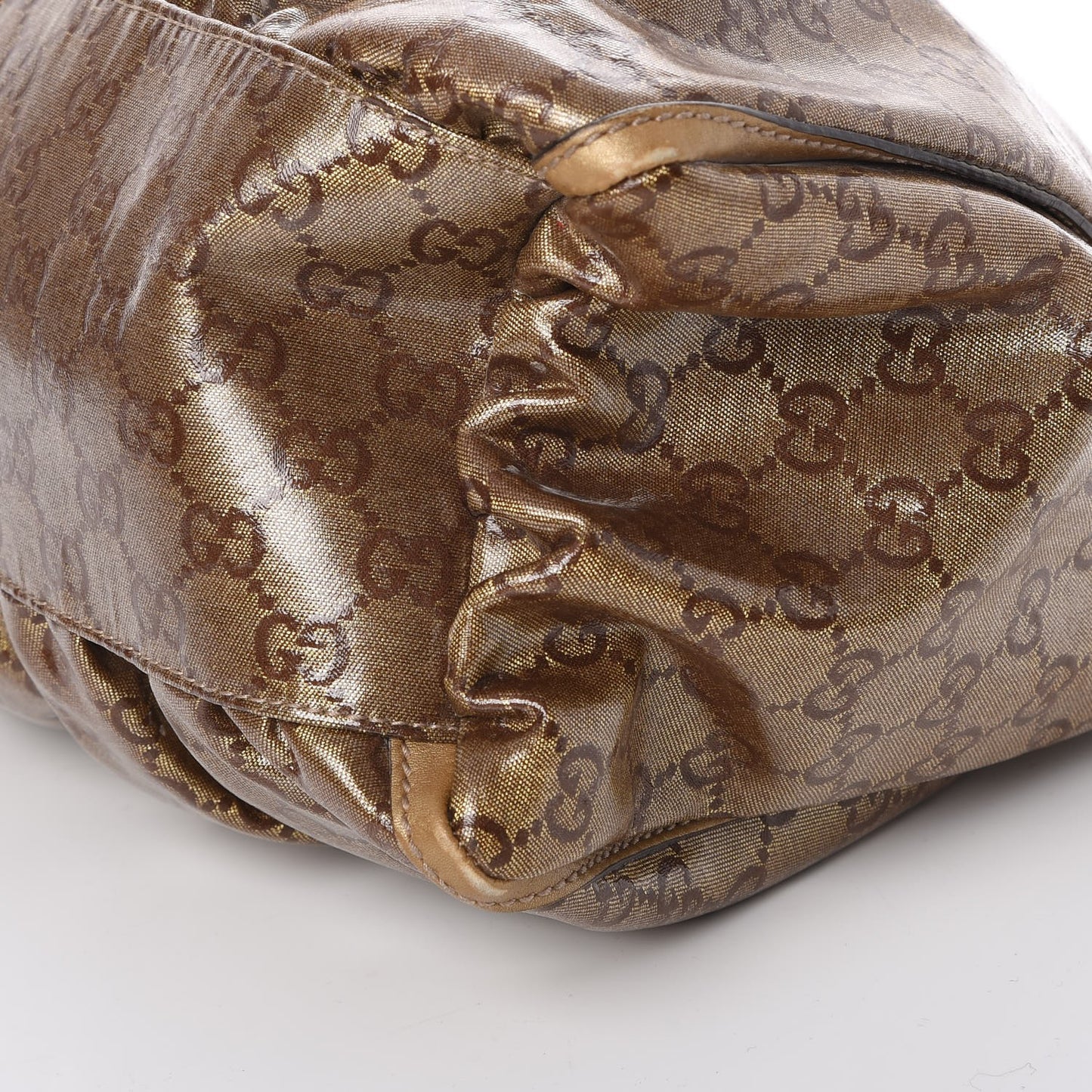 Crystal Monogram Large D Gold Hobo Gold