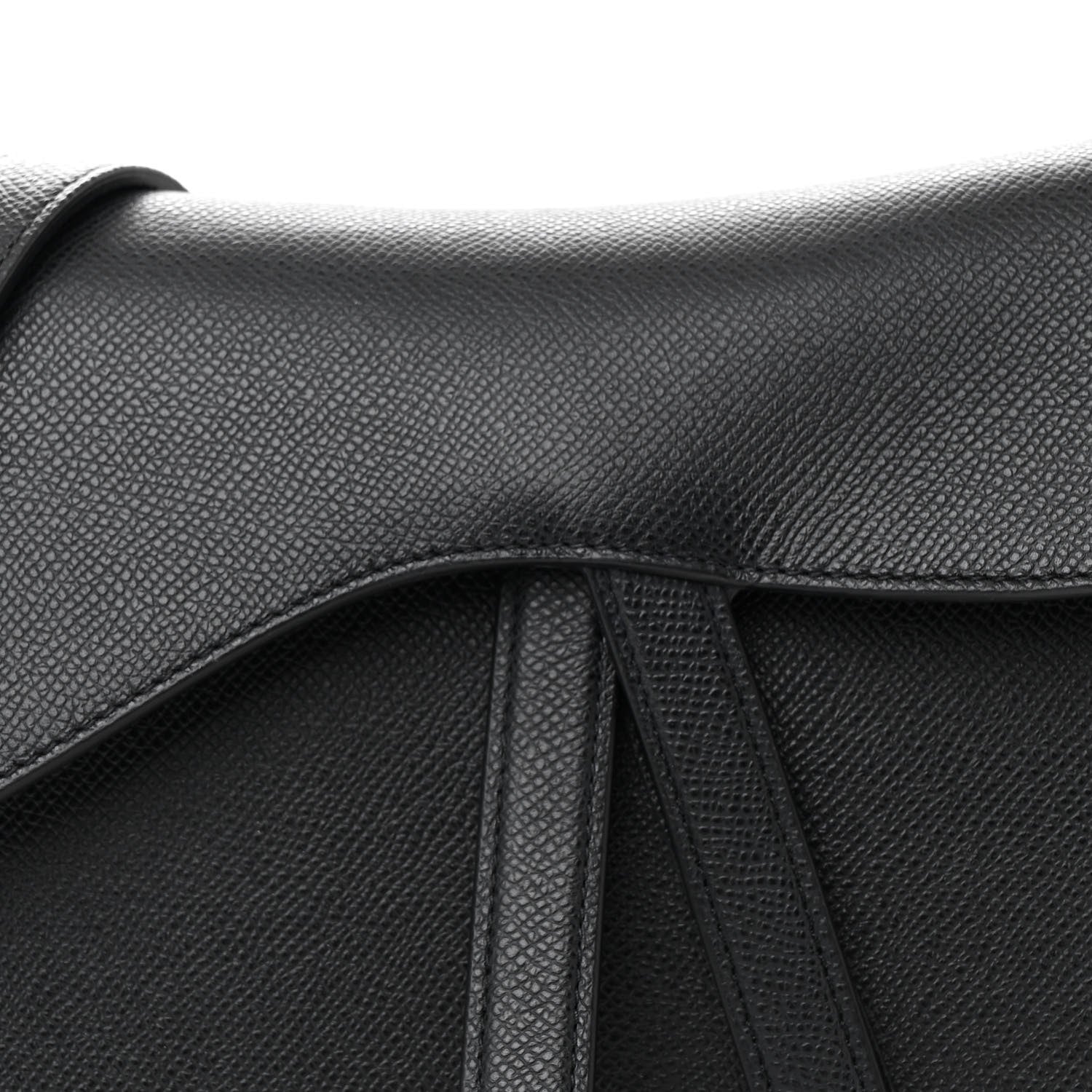 Christian Dior Grained Calfskin Saddle Bag With Strap Black 8 of 10