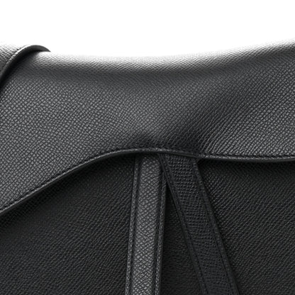 Christian Dior Grained Calfskin Saddle Bag With Strap Black 8 of 10