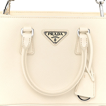 Prada Saffiano Lux Micro Galleria Shoulder Bag Talco 8 of 11