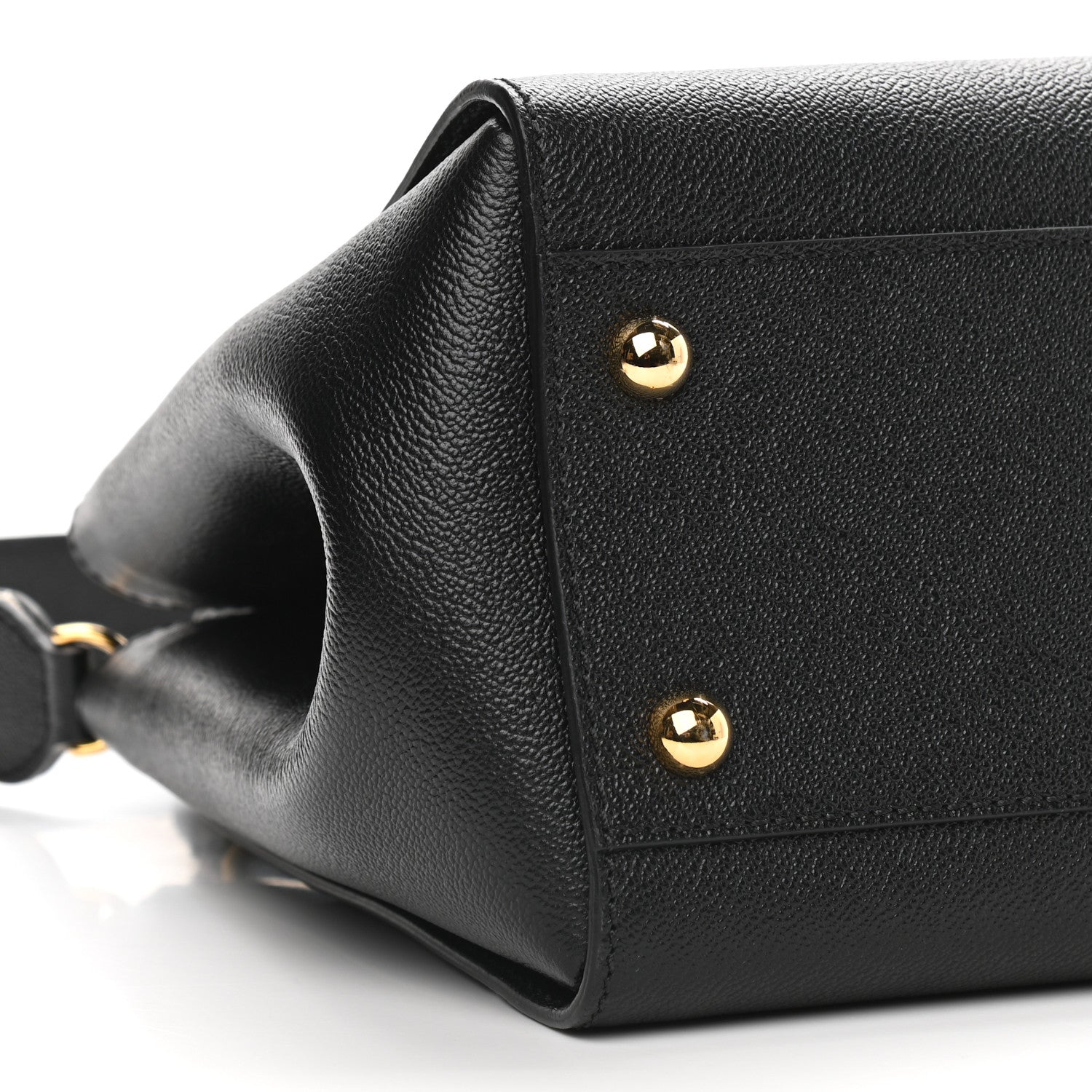 Burberry Soft Grain Calfskin Medium Buckle Tote Black 7 of 9