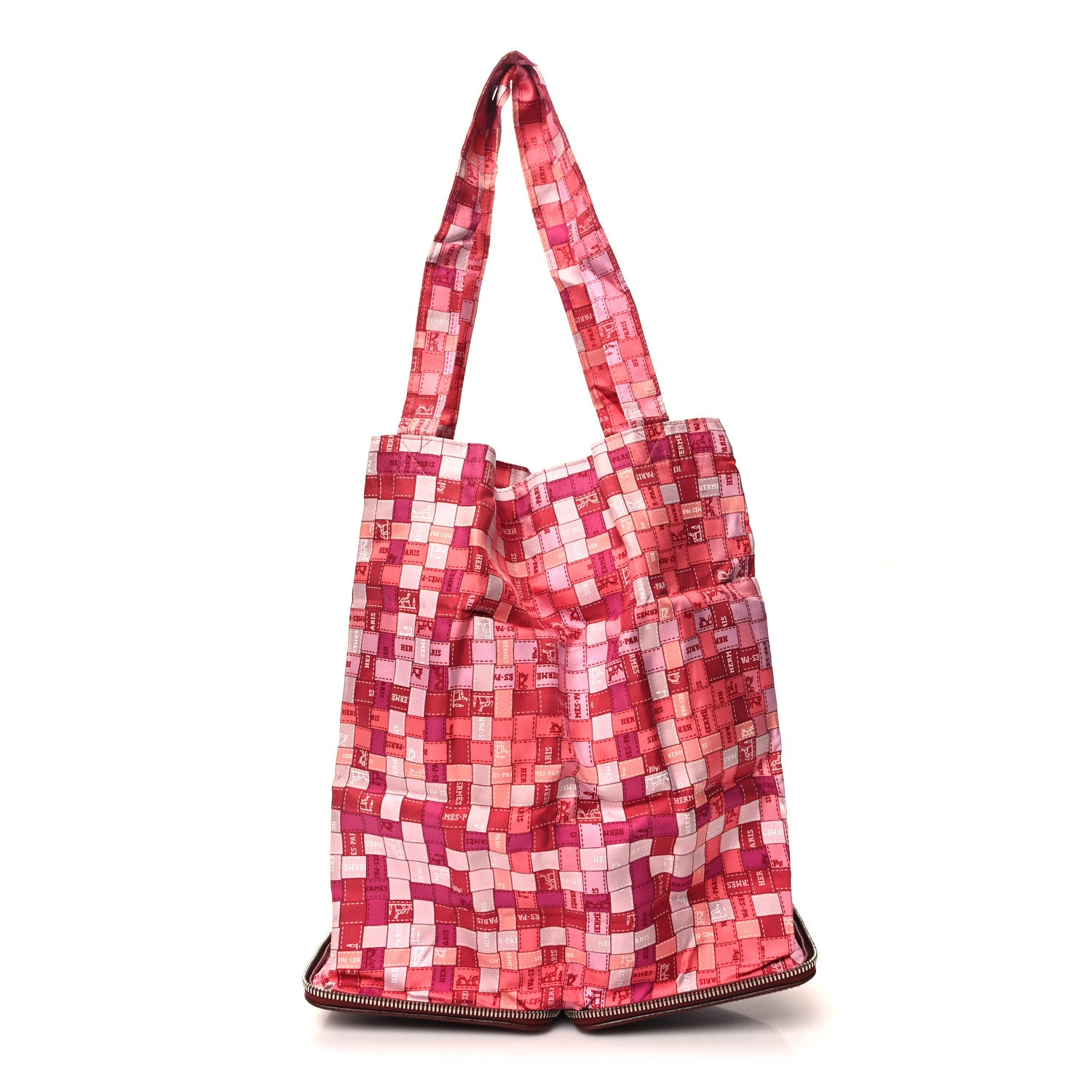 Hermes Buffle Silky Bolduc Au Carre Pop Shopper Tote Rouge H 6 of 9
